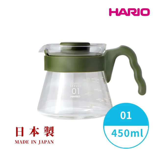 【HARIO】V60好握系列01藍媚茶色咖啡壺450ml(日本製 咖啡壺 手沖 分享壺)