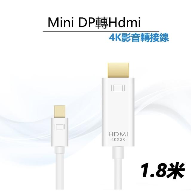 【LineQ】Mini DP轉Hdmi 4K 1.8米高清影音轉接線