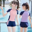 【泳衣果】兒童泳衣泳裝丸子短袖短褲L-6L二件式大童