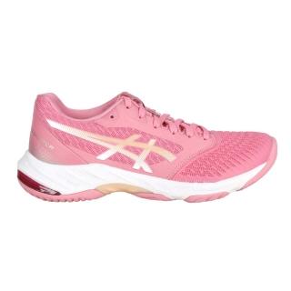 【asics 亞瑟士】netburner ballistic ff 3女排羽球鞋 粉紅白金(1052a069-700)