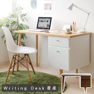 【宅貨】北歐風簡約木紋雙抽書桌(書桌)