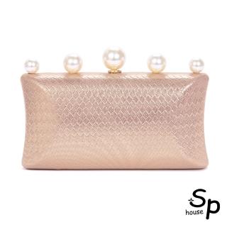 【Sp house】母親節禮物 絕美光影珍珠單肩斜背女用晚宴包(7色可選)