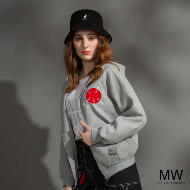 【MAGIQUE WARDROBE】純棉連帽電繡貼布荷葉短外套(2色)