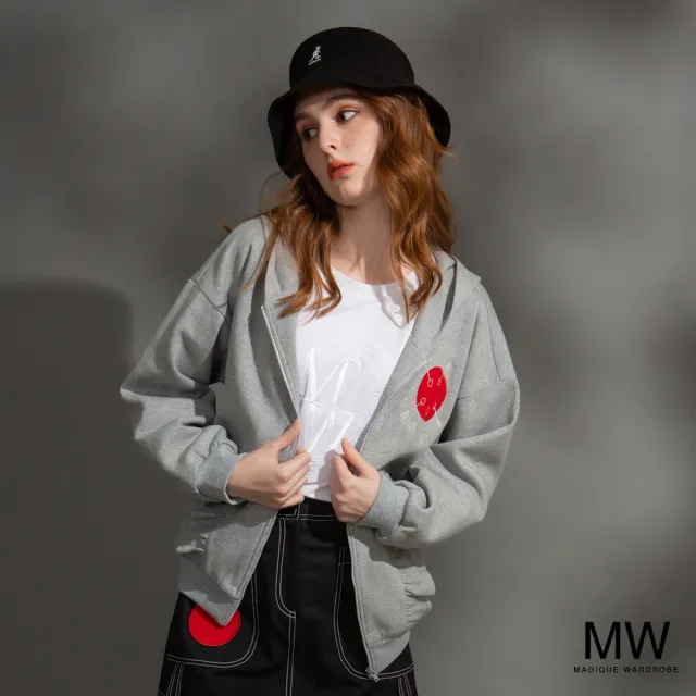 【MAGIQUE WARDROBE】純棉連帽電繡貼布荷葉短外套(2色)
