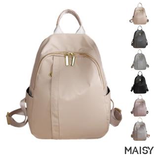 【MAISY】簡約時尚旅行牛津帆布包(黑色／杏棕色／杏灰色／灰藍色／粉紫色／深灰色)