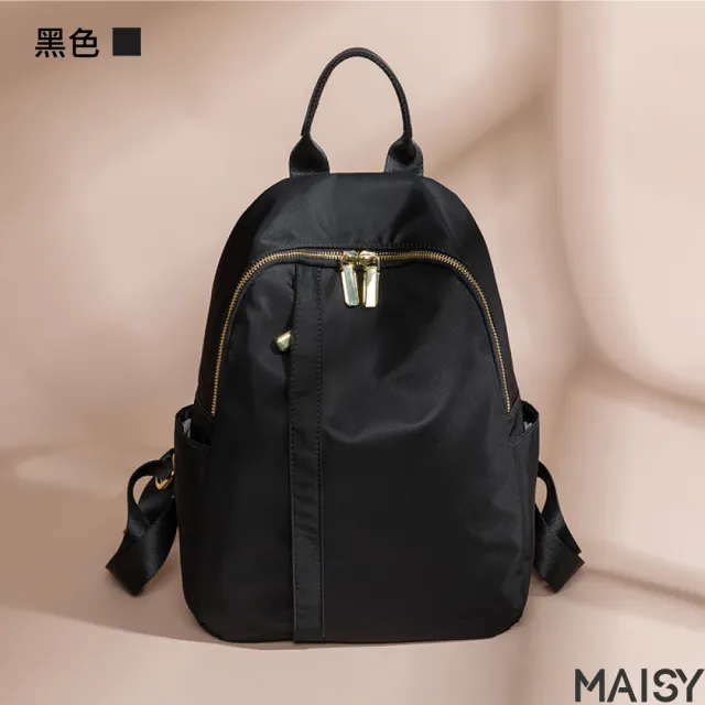 【MAISY】簡約時尚旅行牛津帆布包(黑色／杏棕色／杏灰色／灰藍色／粉紫色／深灰色)