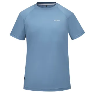【ATUNAS 歐都納】男款POLARTEC POWER STRETCH短袖T恤(A2TS2324M灰藍/防曬透氣/吸濕排汗/抗臭快乾)