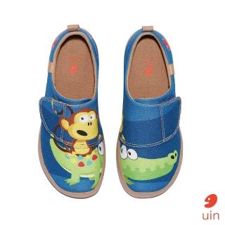 【uin】西班牙原創設計 童鞋 猴子與鱷魚彩繪休閒鞋K1010052(彩繪)