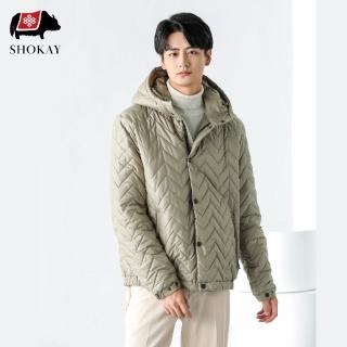 【SHOKAY】男士絎縫連帽外套-灰綠(AM-JK-QH CDN)