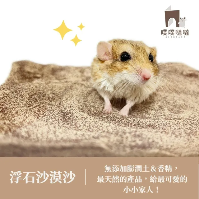 【PUBUTADA 噗噗噠噠】小動物用浮石沙漠沙-去油結團 2kg(倉鼠 吸臭 鼠砂 廁沙)