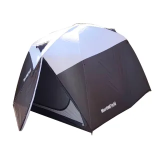 【North Field】黑金剛 黑膠5-6人帳篷 270x270cm《咖啡+白色》T001R/四季型露營帳篷/客聽帳(悠遊山水)