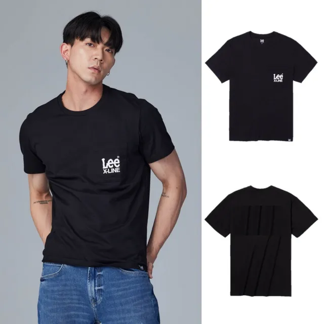 【Lee 官方旗艦】男裝 短袖T恤 / 系列印花 左胸口袋 氣質黑 標準版型(LB302016K11)