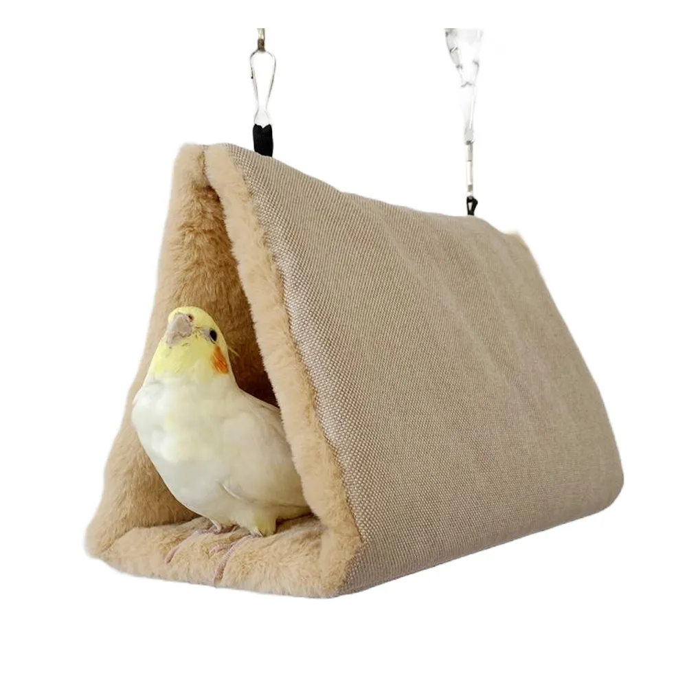 【YOYO 悠悠水族】鳥用保暖吊床_卡其中號(鳥用品、鳥玩具、鸚鵡用品、鸚鵡玩具、鳥窩)