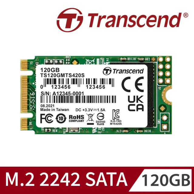 【Transcend 創見】MTS420S 120GB M.2 2242 SATA Ⅲ SSD固態硬碟(TS120GMTS420S)