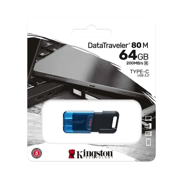 【Kingston 金士頓】64G DataTraveler 80M DT80M Type-C USB3.2 隨身碟(平輸 DT80M/64GB)