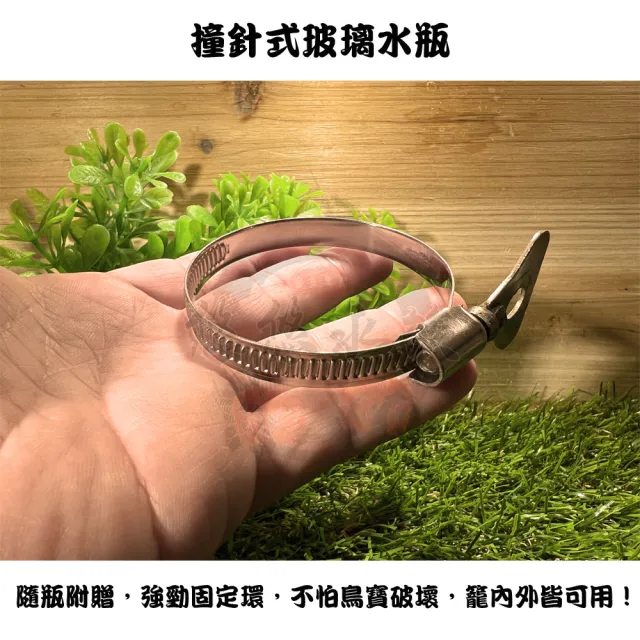 【YOYO 悠悠水族】撞針式玻璃水瓶_小號_二入組(鳥用品、鸚鵡用品、鸚鵡玩具、鳥窩、蜜袋鼯)