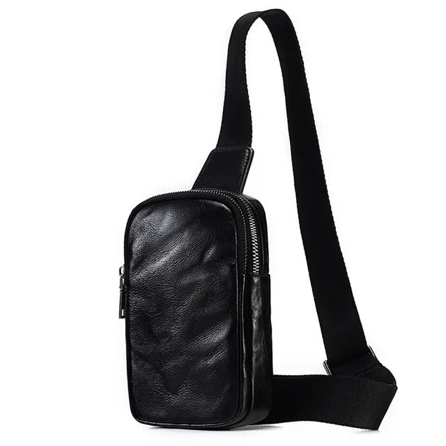 【巴黎精品】真皮胸背包胸包真皮包包側背包隨身包包(時尚復古休閒男包包v1af55)