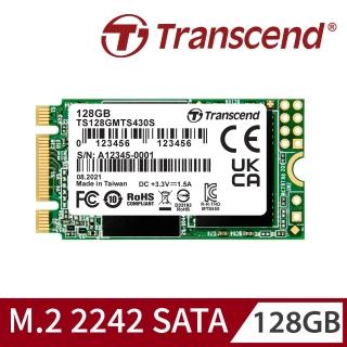 【Transcend 創見】MTS430S 128GB M.2 2242 SATA III SSD固態硬碟(TS128GMTS430S 新舊包裝隨機出貨)