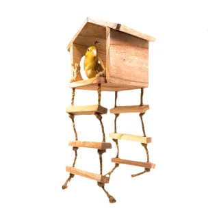 【YOYO 悠悠水族】高質量鸚鵡小木屋(鳥玩具、鳥用品、鸚鵡玩具、鸚鵡用品、鳥窩)