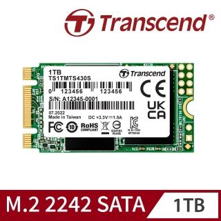 【Transcend 創見】MTS430S 1TB M.2 2242 SATA III SSD固態硬碟(TS1TMTS430S 新舊包裝隨機出貨)