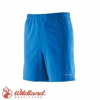 【Wildland 荒野】男 彈性抗UV慢跑短褲《寶藍》抗UV/排汗褲/休閒褲/0A21388(悠遊山水)