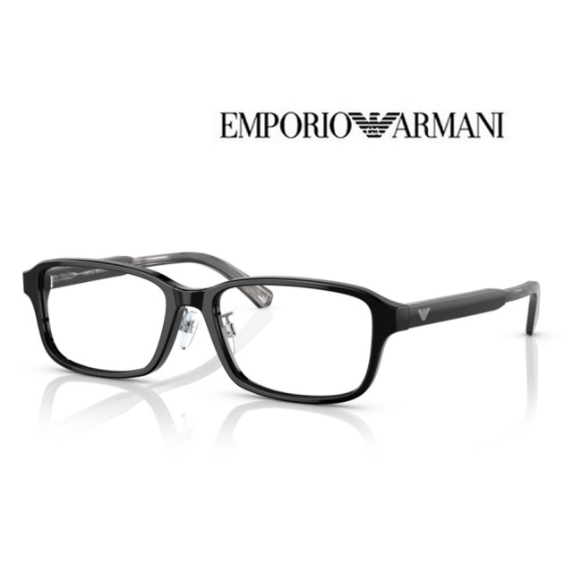 【EMPORIO ARMANI】亞曼尼 亞洲版 時尚光學眼鏡 可調鼻墊設計 EA3215D 5017 黑 公司貨