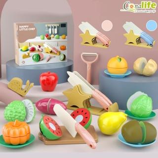【Conalife】4入組 - 小主廚水果刀架21件套裝組(家家酒 蔬果切切樂)