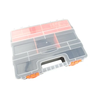 【HOME+】分隔收納盒 半透明 塑料收納盒 電工水電 螺絲收納盒 可拆隔板 851-SB16(路亞盒 手提 美術材料)