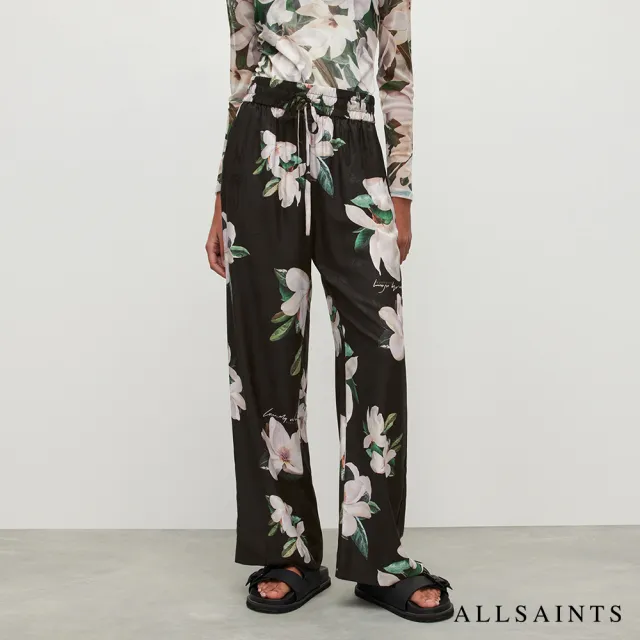 【ALLSAINTS】TYLER 真絲混紡滑順玉蘭花印花長褲 WP027Y(舒適版型)