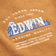 【EDWIN】男裝 露營系列 紅標後搖粒絨刺繡外套(褐色)