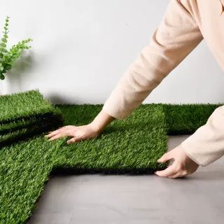 【Meric Garden】仿真草皮可移動拼接地板/卡扣地板/排水踏板_2入/組(草皮 人造草皮 裝飾 裝潢)