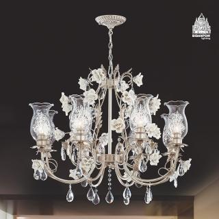 【必登堡】蘿絲萊特水晶吊燈 B560811(客廳燈/大廳燈/餐吊燈/法式/美式/奢華風/水晶/現)