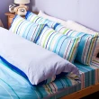 【戀家小舖】100%純棉枕套被套床包四件組-特大(繽紛特調-藍)