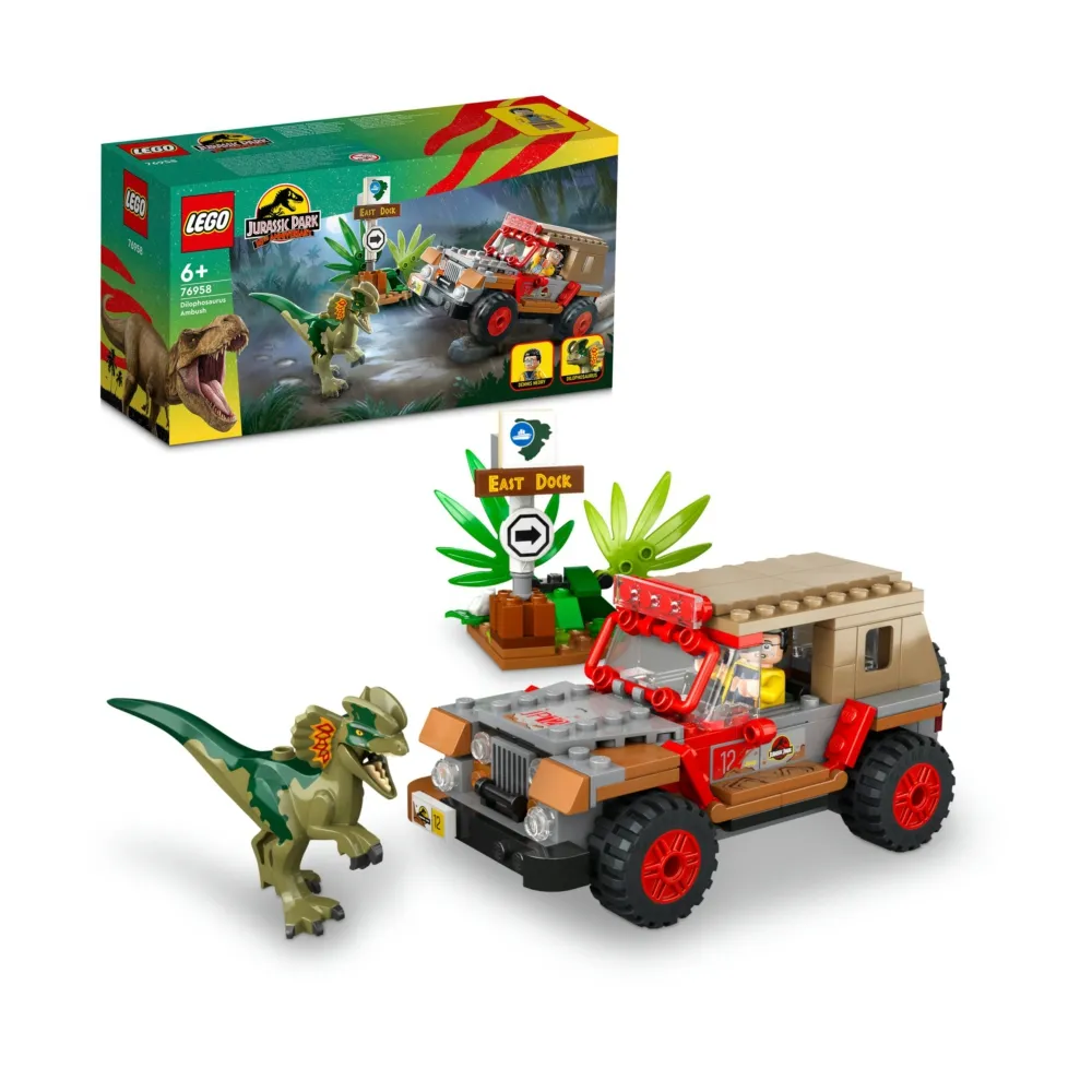 【LEGO 樂高】侏儸紀世界系列 76958 Dilophosaurus Ambush(恐龍 玩具積木 禮物)