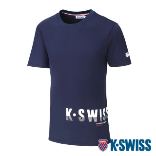【K-SWISS】棉質吸排T恤 Logo Tee-男-藍(108052-426)
