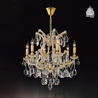 【必登堡】薇雅娜水晶吊燈 60cm B560752(客廳燈/大廳燈/餐吊燈/法式/美式/奢華風/水晶珠/現代)