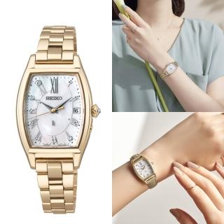 【SEIKO 精工】LUKIA 花藝聯名真鑽太陽能鈦金屬限量 電波女錶 指針錶 手錶 禮物 畢業(1B32-0BA0G/SSQW074J)