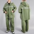 【SHANG SHUO】兩件式PVC防護雨衣（羅登綠）(透氣 高抗水壓 機車族  潮流 簡約)