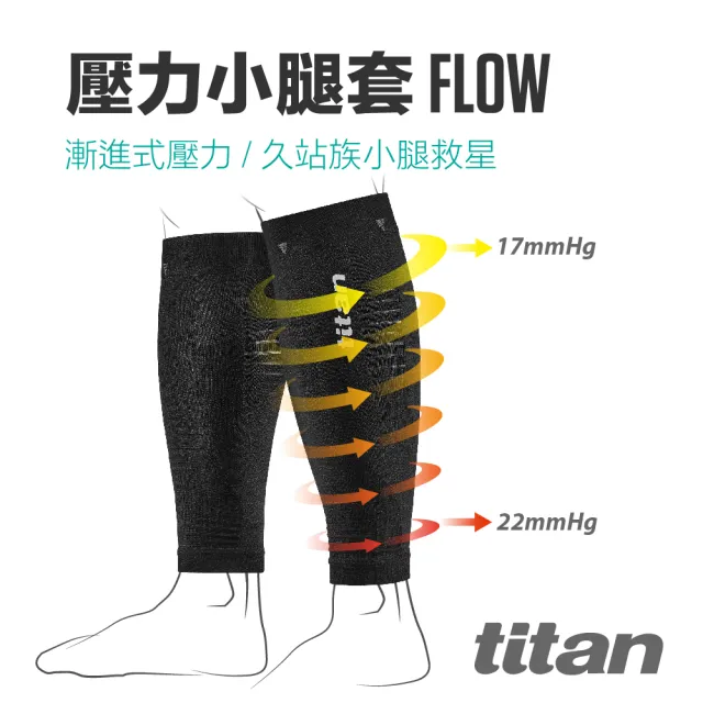 【titan 太肯】壓力小腿套 Flow(馬拉松、健行、自行車裝備-透氣進化)