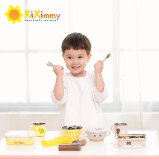 【kikimmy】LINE FRIENDS 304不銹鋼兒童餐具/兩入組(不鏽鋼密封餐碗 不鏽鋼水杯 不鏽鋼叉匙)
