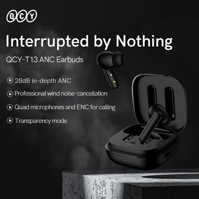 【QCY】T13 ANC 真無線藍牙耳機(主動降噪/環境音/低延遲模式)