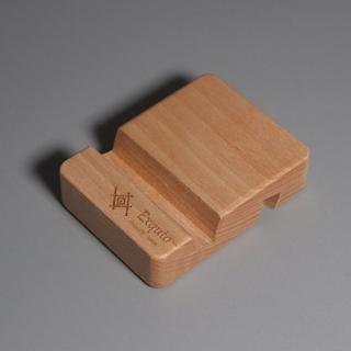 【Exquto】原木雙槽手機架(實木/手機座)