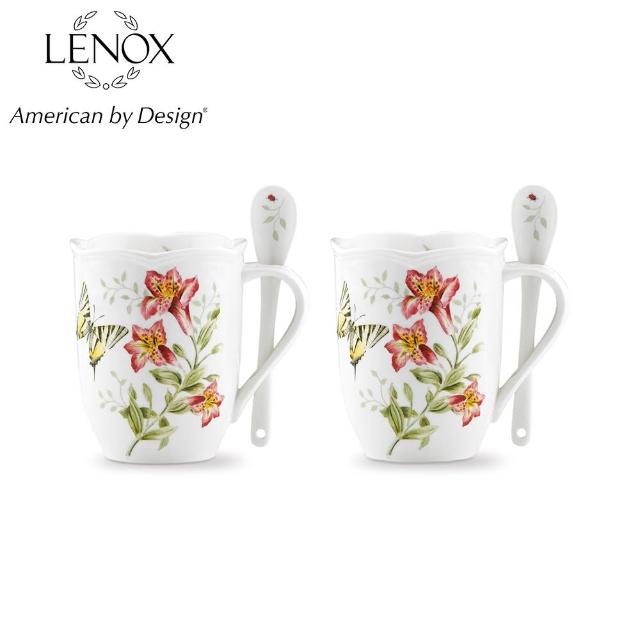 【LENOX】蝶彩繽紛馬克杯+茶匙組2入-295ml(居禮名店獨家代理)