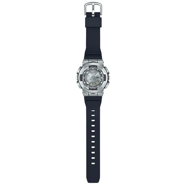 【CASIO 卡西歐】G-SHOCK 金屬色雙顯電子錶-百搭銀 禮物 送禮 推薦(GM-S110-1A)