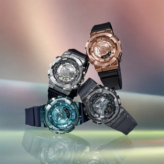 【CASIO 卡西歐】G-SHOCK 金屬色雙顯電子錶-百搭銀 禮物 送禮 推薦(GM-S110-1A)
