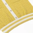 【ILEY 伊蕾】撞色剪接質感紋路針織圓領上衣(黃色；M-XL；1232275002)