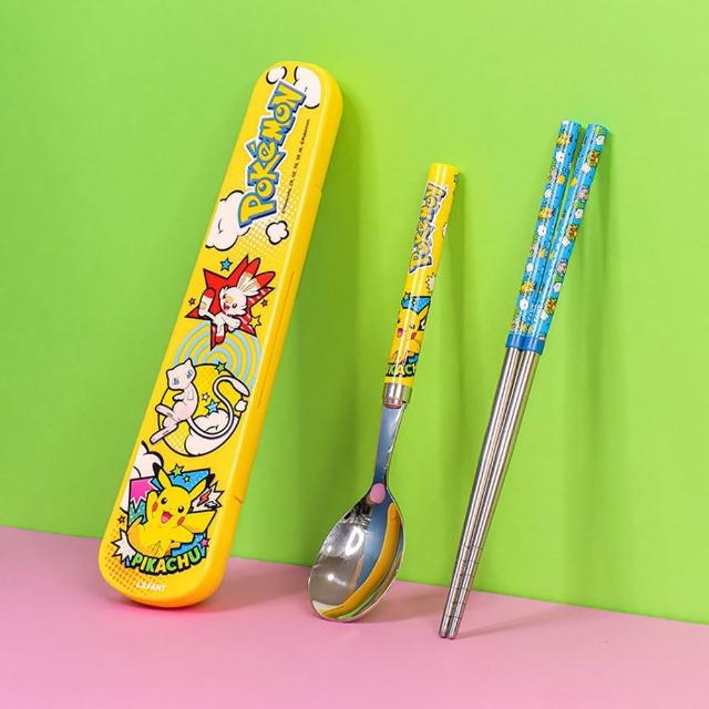 【LILFANT】精靈寶可夢Pokemon 環保餐具3件組(筷子 湯匙 收納盒 韓國製)
