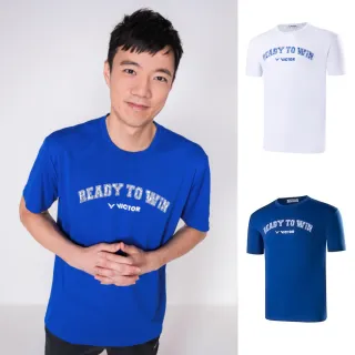 【VICTOR 勝利體育】印花 Ready To Win T-Shirt 中性款(T-2304 A白/B藍)