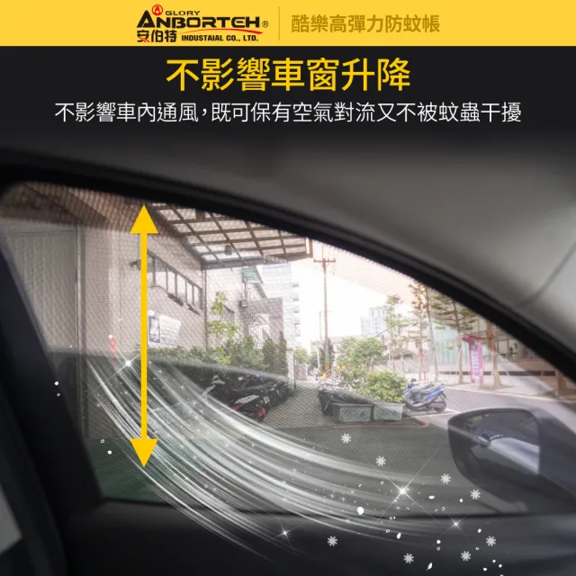 【ANBORTEH 安伯特】全車4入-酷樂高彈力防蚊帳-通用型-轎車款-快(車用紗窗 車用蚊帳 紗窗)