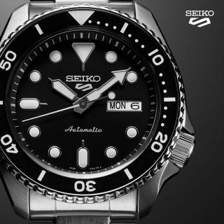 【SEIKO 精工】5 Sports 系列 黑水鬼型機械錶(4R36-07G0Q/SRPD55K1)